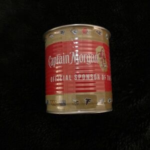 Captain Morgan Rum Metal Tin Can Official NFL Football 6oz Cup Cocktail Logo NEW